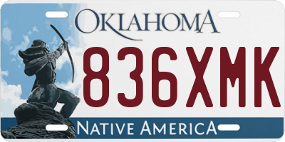 OK license plate 836XMK