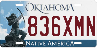OK license plate 836XMN