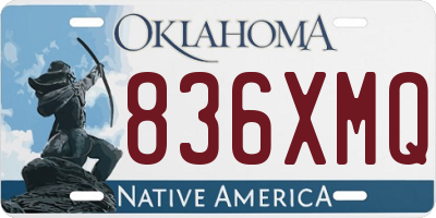 OK license plate 836XMQ