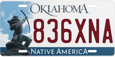 OK license plate 836XNA