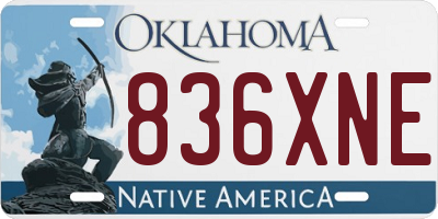 OK license plate 836XNE