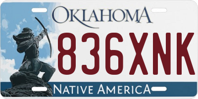 OK license plate 836XNK