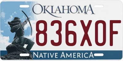 OK license plate 836XOF