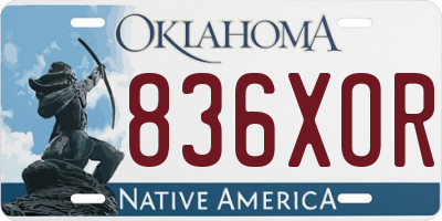 OK license plate 836XOR