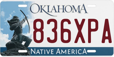OK license plate 836XPA