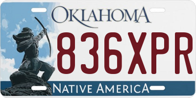 OK license plate 836XPR