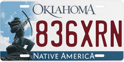 OK license plate 836XRN