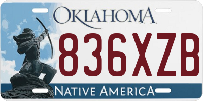 OK license plate 836XZB