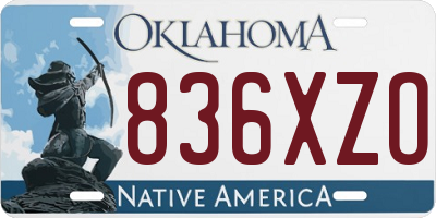 OK license plate 836XZO