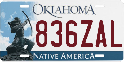 OK license plate 836ZAL