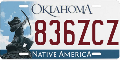 OK license plate 836ZCZ