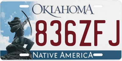 OK license plate 836ZFJ