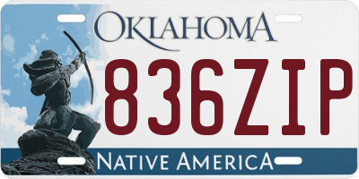 OK license plate 836ZIP