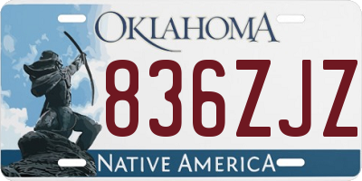 OK license plate 836ZJZ