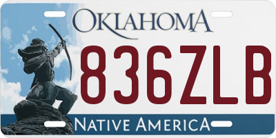 OK license plate 836ZLB