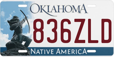 OK license plate 836ZLD