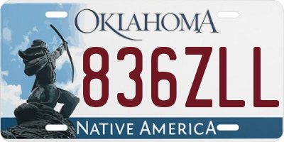 OK license plate 836ZLL