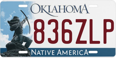 OK license plate 836ZLP