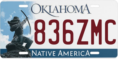 OK license plate 836ZMC