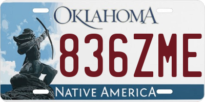 OK license plate 836ZME