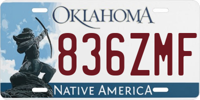 OK license plate 836ZMF