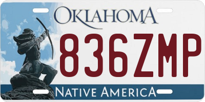 OK license plate 836ZMP