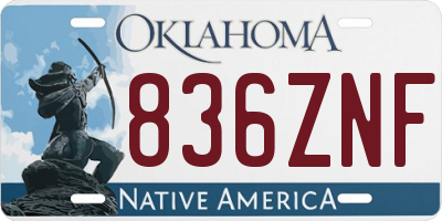 OK license plate 836ZNF