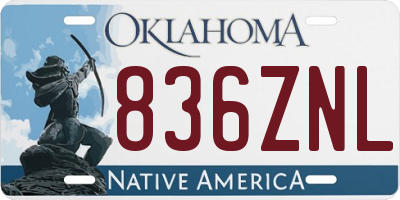 OK license plate 836ZNL