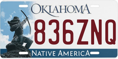 OK license plate 836ZNQ