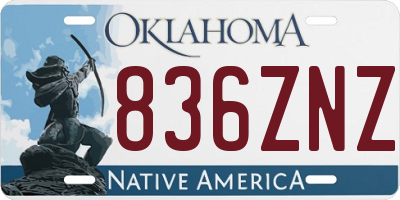 OK license plate 836ZNZ