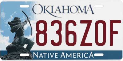 OK license plate 836ZOF