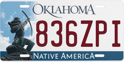 OK license plate 836ZPI