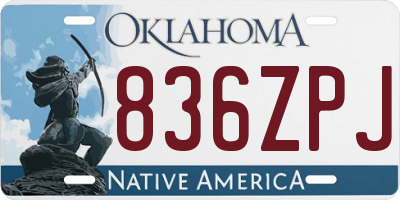 OK license plate 836ZPJ