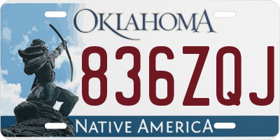 OK license plate 836ZQJ