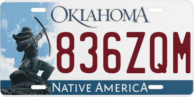 OK license plate 836ZQM
