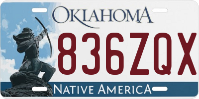 OK license plate 836ZQX