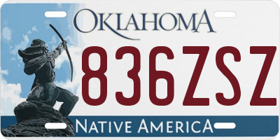 OK license plate 836ZSZ