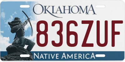 OK license plate 836ZUF