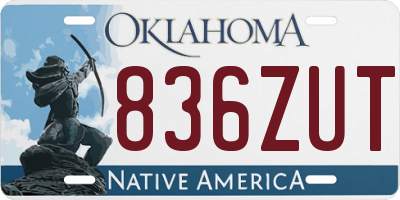 OK license plate 836ZUT