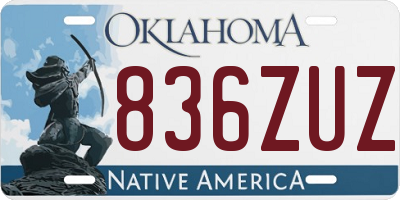 OK license plate 836ZUZ