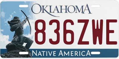 OK license plate 836ZWE