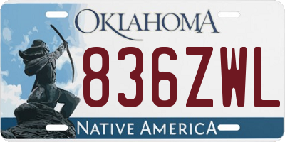 OK license plate 836ZWL