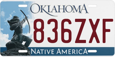 OK license plate 836ZXF