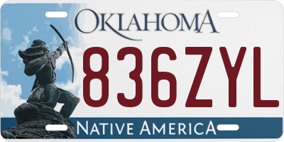 OK license plate 836ZYL