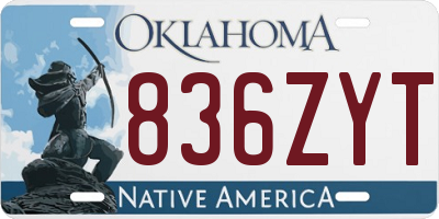 OK license plate 836ZYT