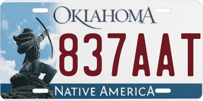 OK license plate 837AAT