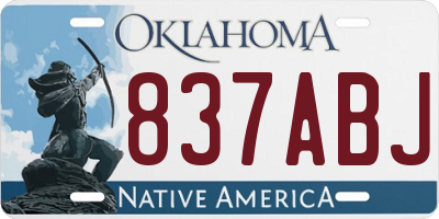 OK license plate 837ABJ