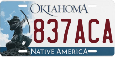 OK license plate 837ACA