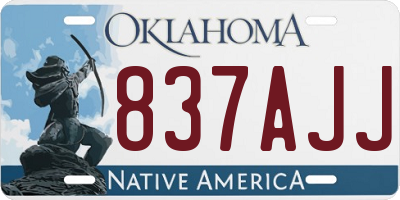 OK license plate 837AJJ