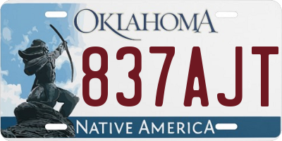 OK license plate 837AJT